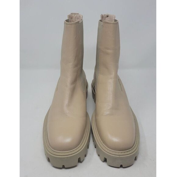 Zara Botin Chelsea Light Beige Nude Neutral Boots - Picture 1 of 7
